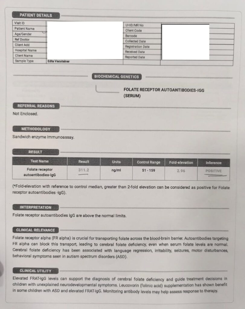 folate deficiency blood report